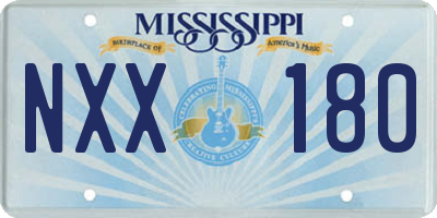 MS license plate NXX180