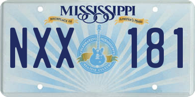 MS license plate NXX181