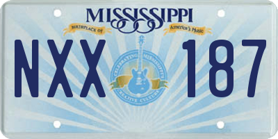 MS license plate NXX187