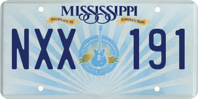 MS license plate NXX191