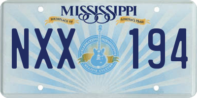 MS license plate NXX194