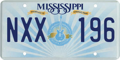 MS license plate NXX196