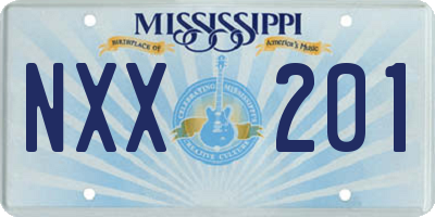 MS license plate NXX201
