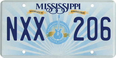 MS license plate NXX206