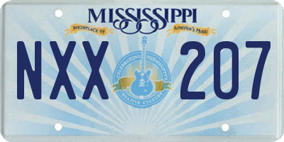 MS license plate NXX207