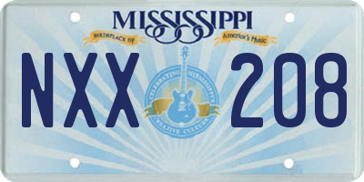 MS license plate NXX208