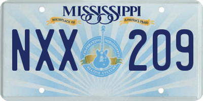 MS license plate NXX209