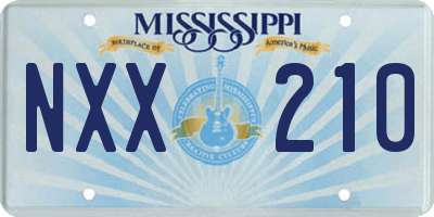 MS license plate NXX210