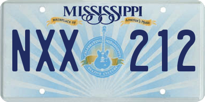 MS license plate NXX212