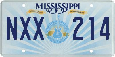 MS license plate NXX214
