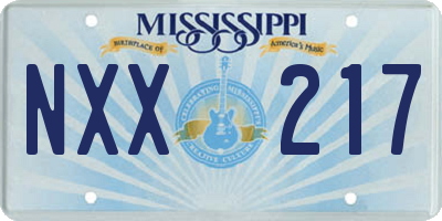 MS license plate NXX217