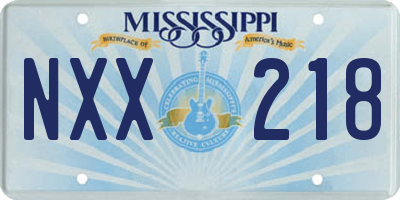 MS license plate NXX218