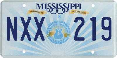 MS license plate NXX219