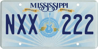 MS license plate NXX222