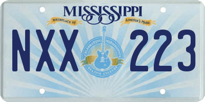 MS license plate NXX223