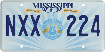 MS license plate NXX224