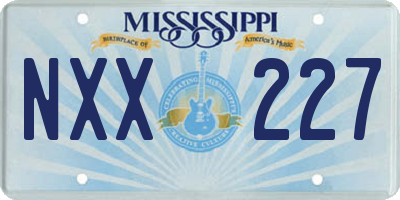 MS license plate NXX227