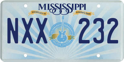 MS license plate NXX232