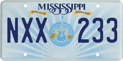 MS license plate NXX233