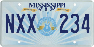 MS license plate NXX234