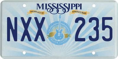 MS license plate NXX235