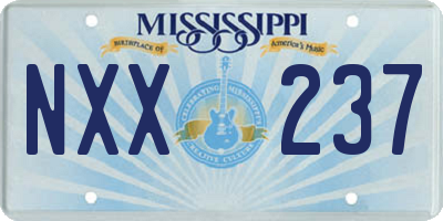 MS license plate NXX237