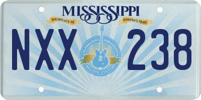 MS license plate NXX238