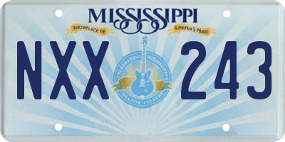 MS license plate NXX243