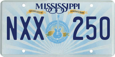 MS license plate NXX250