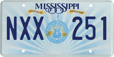 MS license plate NXX251