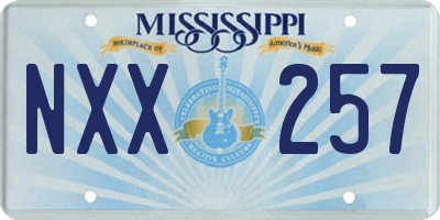 MS license plate NXX257