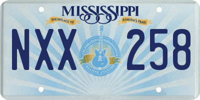 MS license plate NXX258