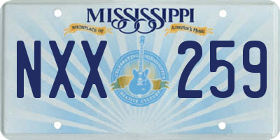 MS license plate NXX259