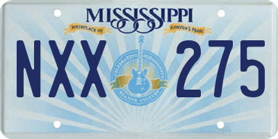 MS license plate NXX275