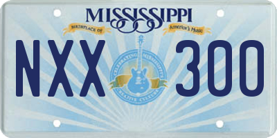 MS license plate NXX300