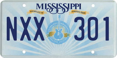 MS license plate NXX301