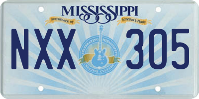 MS license plate NXX305