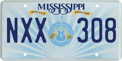 MS license plate NXX308