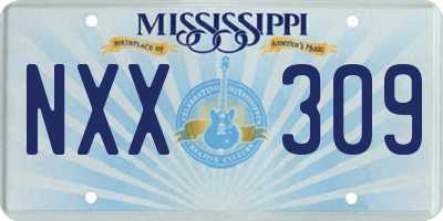 MS license plate NXX309