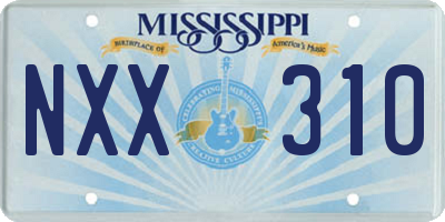 MS license plate NXX310