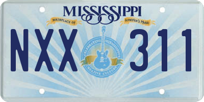 MS license plate NXX311