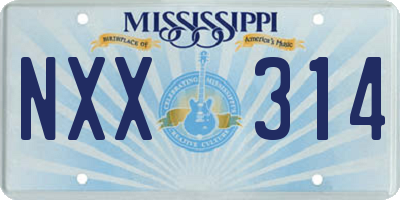 MS license plate NXX314