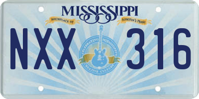 MS license plate NXX316