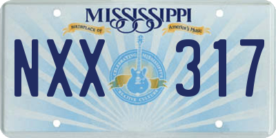 MS license plate NXX317