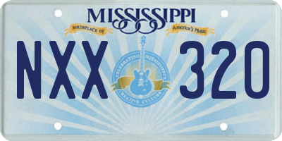 MS license plate NXX320