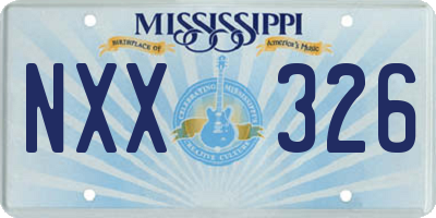 MS license plate NXX326