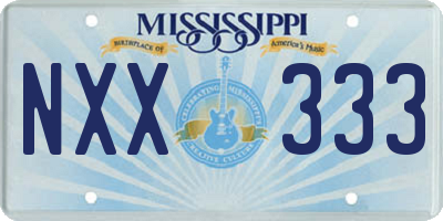 MS license plate NXX333