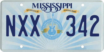 MS license plate NXX342