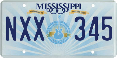 MS license plate NXX345