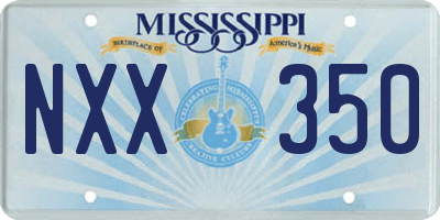 MS license plate NXX350